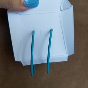 Hot Topic Light Blue Used Hoop Earrings